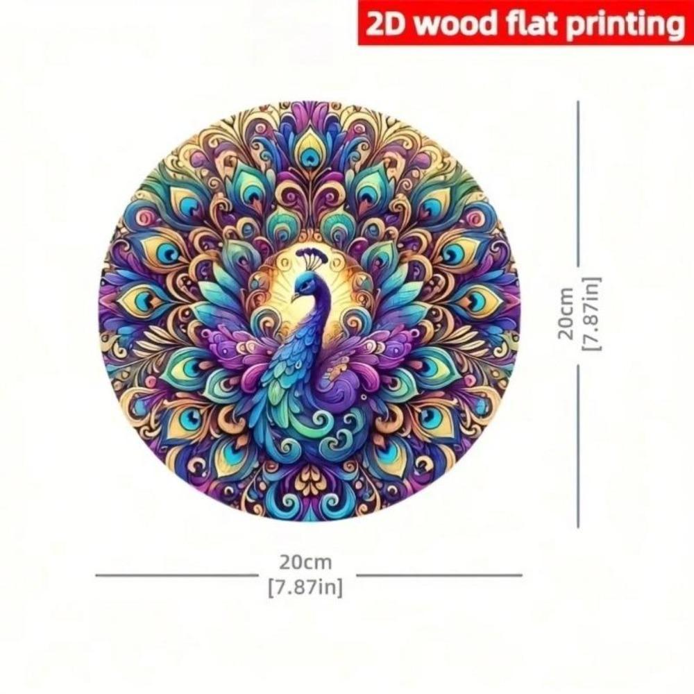 Iron Wall Art Metal Peacock Sign Home Decor Colorful Tail Print