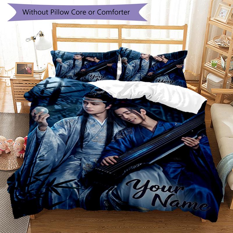 3pcs Custom Name Era Dreams Printed Bedding Set Duvet Cover Closure Includes 1 Duvet Cover & 2 Pillowcases, Soft and Comfortable for All Seasons.