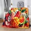3D Printing Cute Fruit Cartoon Blanket,Soft Throw Blanket for Home Bedroom Bed Sofa Picnic Travel Office Rest Cover Blanket Kids