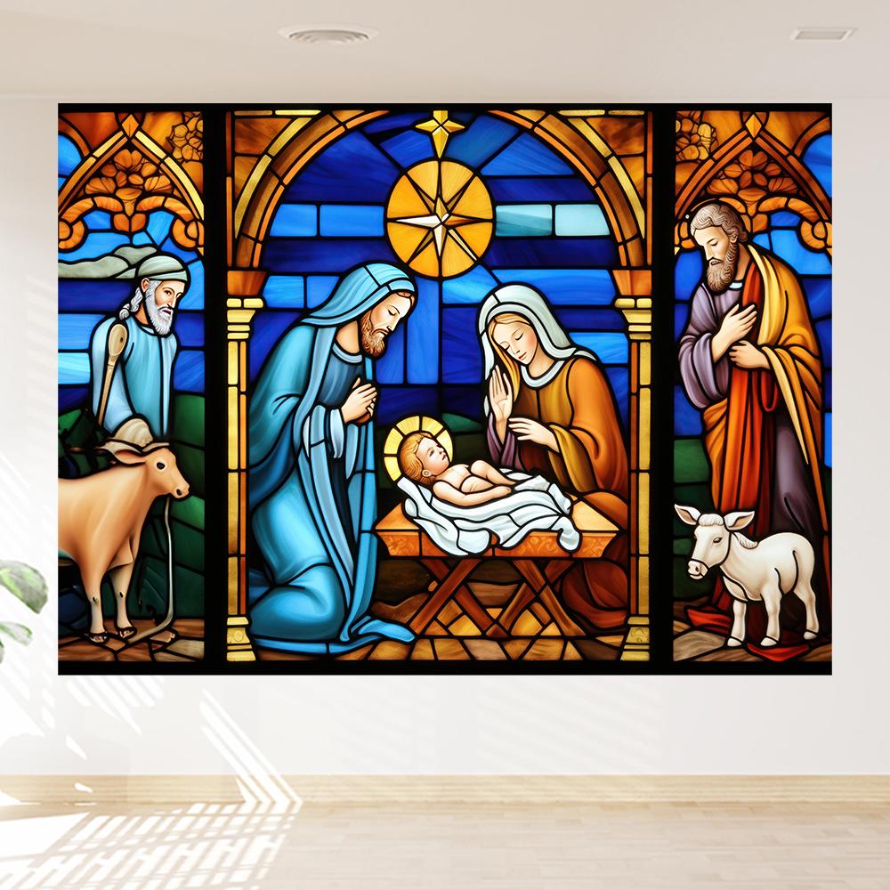 Birth of Jesus Photography Background Decorative Art Style Christmas Background Traditional Festival Nativity Background Banner