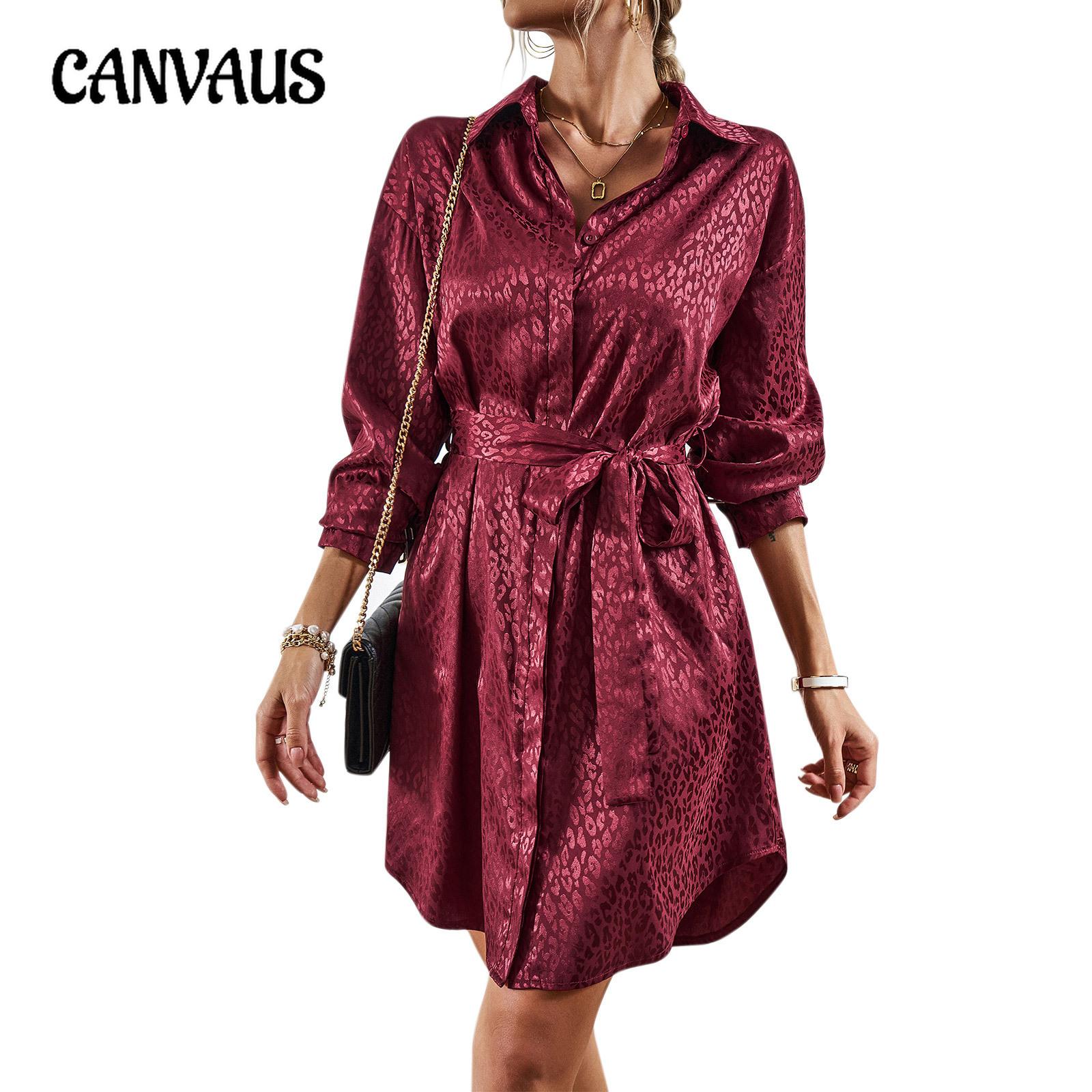 

Весенне-осеннее женское платье-рубашка с ремнем на талии, темперамент, элегантная удобная повседневная юбка с длинным рукавом