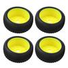 4pcs RC Car Tires Yellow Wheel Frame Rubber Tires Accessory Upgrade Parts for 1 8 RC Car Model