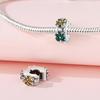 Beads Copper Charms Original Green Four-Leaf Clover Beads Fit Bracelet Jewelry Diy Women Fine Gift Accessory