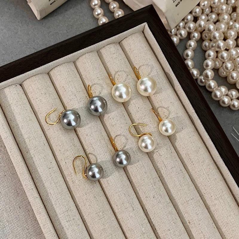 S925 Sterling Silver White Pearl High-Heel Earrings for Women – Luxury Niche Design