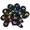 9Pcs PU Leather Golfs Iron Headcover Thick Synthetic Watertight Golfs Iron Head Cover Club Headcover Fit Most Brand