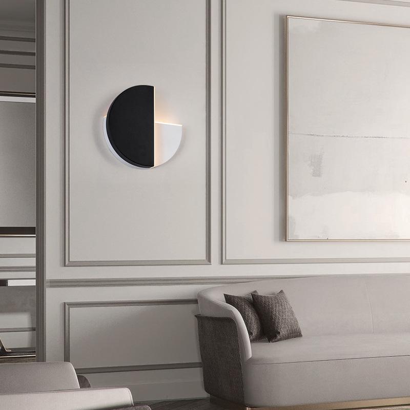 LED Wall Lamp 360 Degree Rotation Adjustable Bedside Lights White Black Creative Wall Light Modern Bedroom Loft Aisle Lamps