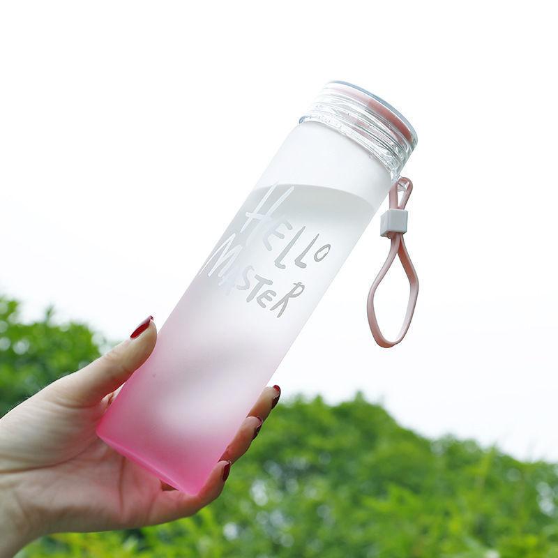Sport Water Bottle 500Ml Outdoor Travel Leakproof Drinkware Sublimation Blank Gradient Frosted Glass Drink Bottle