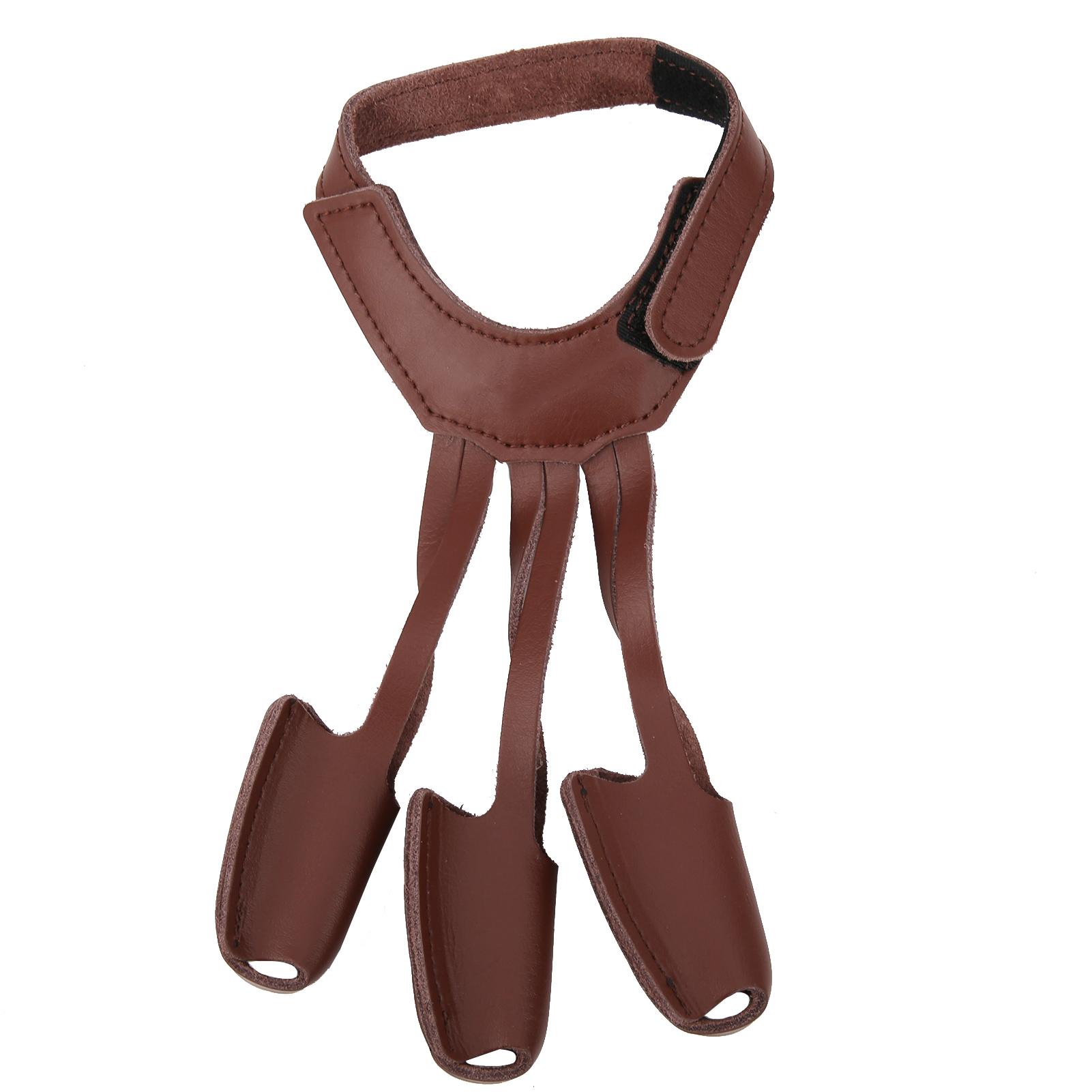 

Artificial Leather Archery Glove Vintage Three Fingers Protector for Left Right Hand