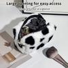 Cute Sweet Heart Pattern Plush Pencil Case Girly Women Large Capacity Cosmetic Bag Travel Portable Storage Bags Organizer Gifts