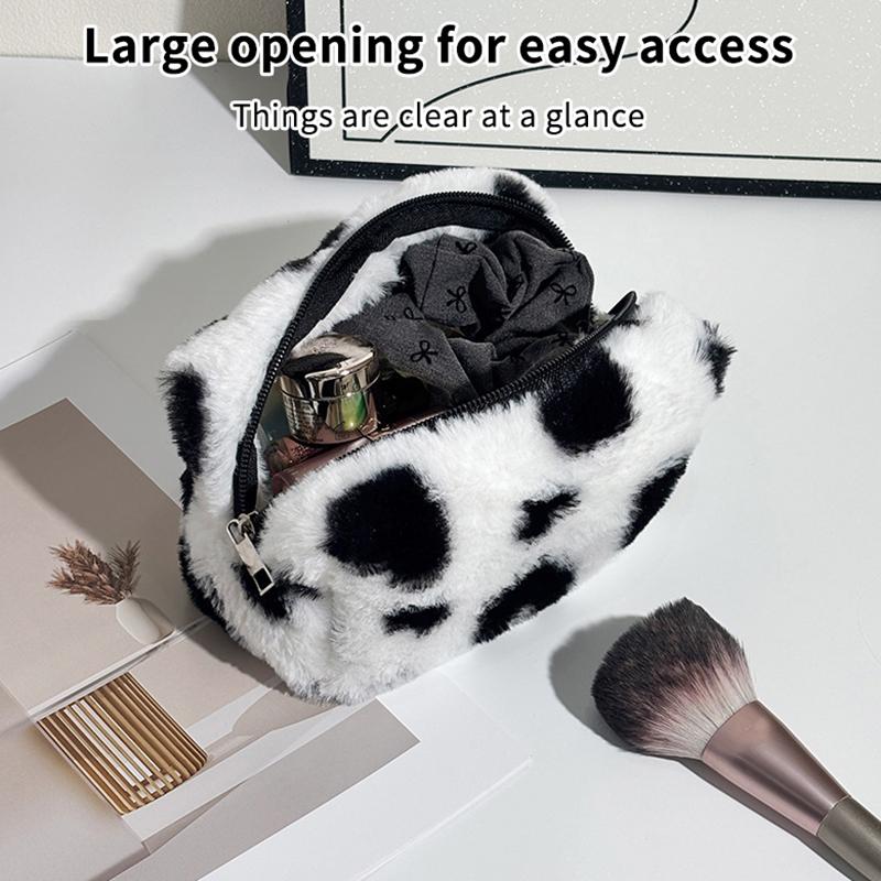 Cute Sweet Heart Pattern Plush Pencil Case Girly Women Large Capacity Cosmetic Bag Travel Portable Storage Bags Organizer Gifts