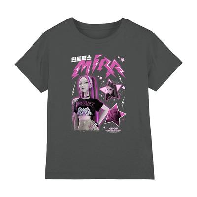 T-shirt Kpop Demon Hunters Huntrix Mira Popstar pour Enfants 5-8 Ans, Charbon