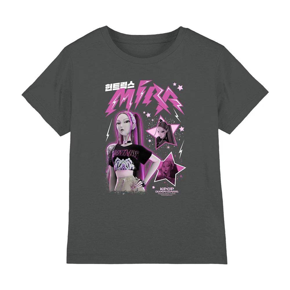 Kpop Demon Hunters Huntrix Mira Popstar Kids T-shirt 5-8 Years, Charcoal 150