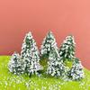 Weihnachtsdekoration 6 Größen Mini-Schneekiefern-Modellbäume Landschaftsbäume Für Weihnachtsdekoration Winter-Gebäudeschmuck Bastelarbeiten