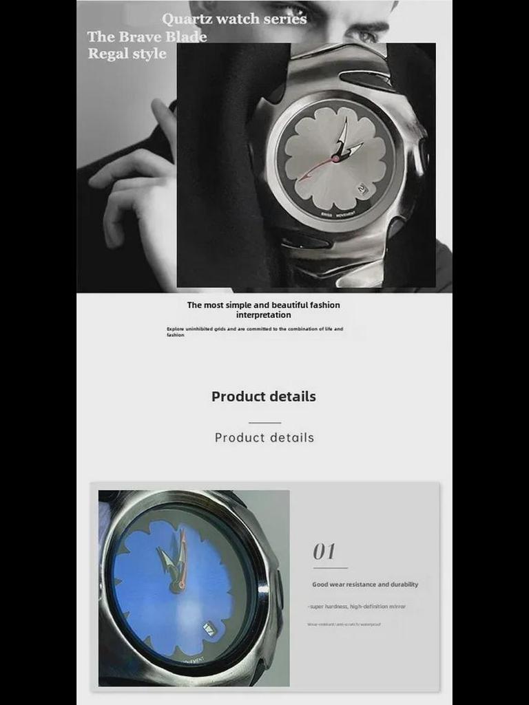 Y2K Mechanische Herrenuhr „Blade“ – Hochwertiges, einzigartiges Design, wasserdichte Eiche