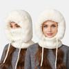 Outdoor Headgear 3 in 1 Hat Scarf Detachable Face Guard Set Adjustable Face Fit Windproof Warm Knit Fleece Cold Weather Hat
