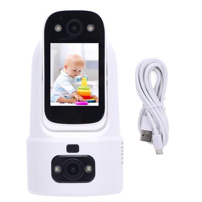 Video Calling Camera with 2.8 Inch HD Screen 1080P Indoor Home Dual Lens Security Camera 2.4G WiFi