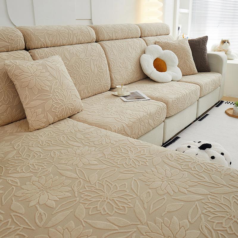 New Flower Pattern Jacquard Sofa Covers For Living Room Super Thicken Soft Sofa Seat Cushion Cover Elastic Fabric Sofa Slipcover