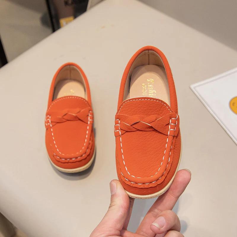 Spring Autumn Girls Causal Uniform School Shoes New Versatile Kids Simple Boys Leather Shoes Fashion Children's Flat Loafers
