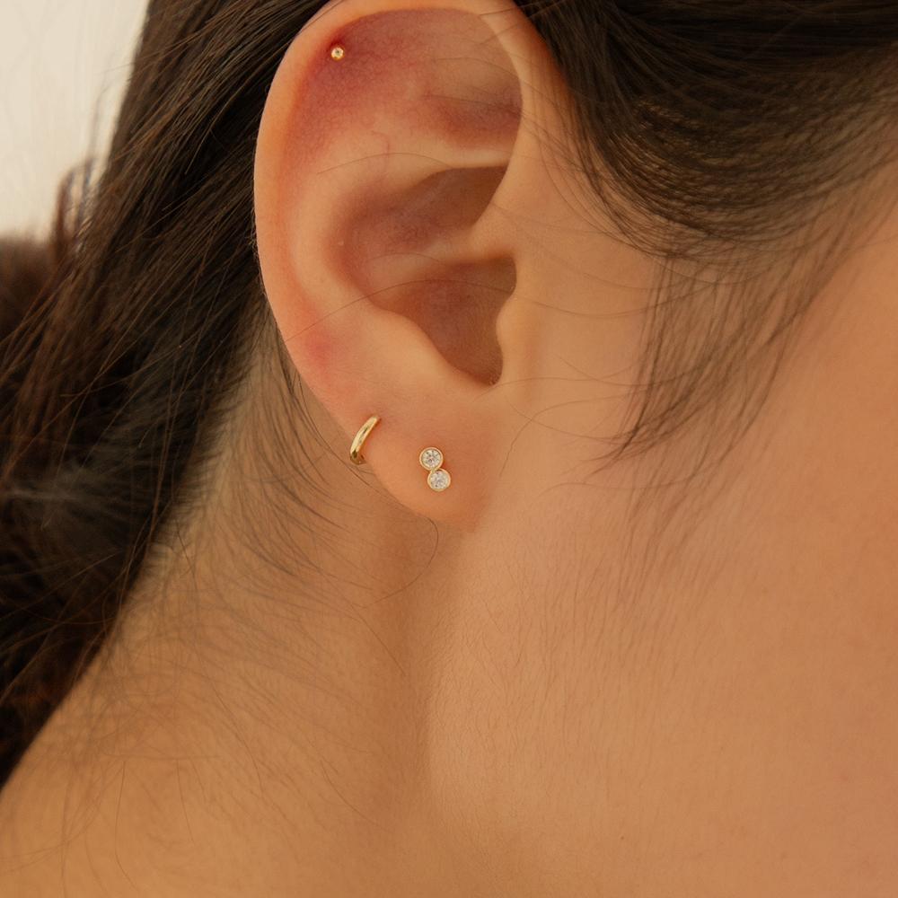 Lunne 14K Duo Bezel Piercing (14K Gold) #Lfpi25