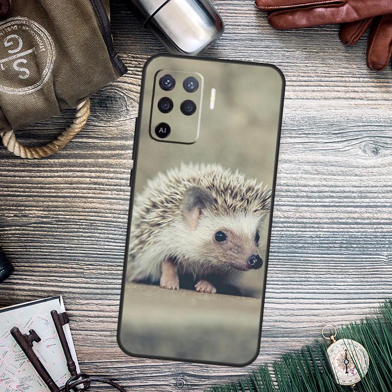 Cute Little Hedgehog For OPPO A15 A16 A17 A76 A96 A77 A52 A72 A5 A9 A79 A58 A78 A98 A94 A74 A57S A54S A53S Case