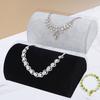 1 piece, flannel half-round pillow necklace display stand, for necklace and bracelet display and storage.