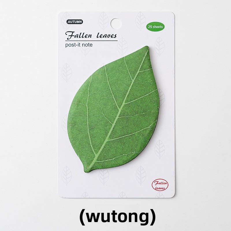 25 stuks/set Bladvormige plaknotities, bladeren notitieberichtstickers notitiestickers memo blok