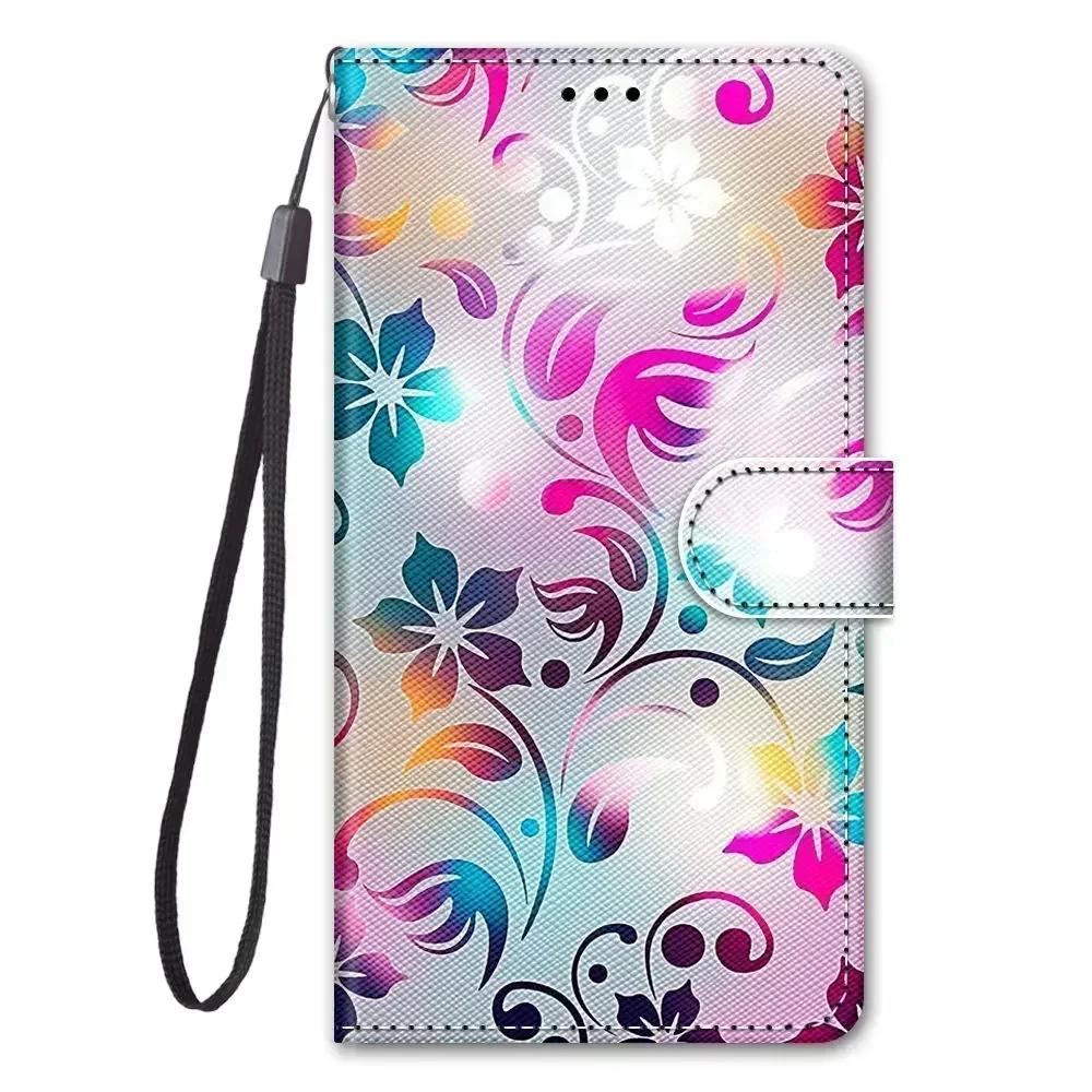 Flower Butterfly Leather Wallet Flip Case For Xiaomi Redmi 9 9A 9C 9T 10A 10C 12 12C 13 13C Magnetic Phone Cover Protective Bags