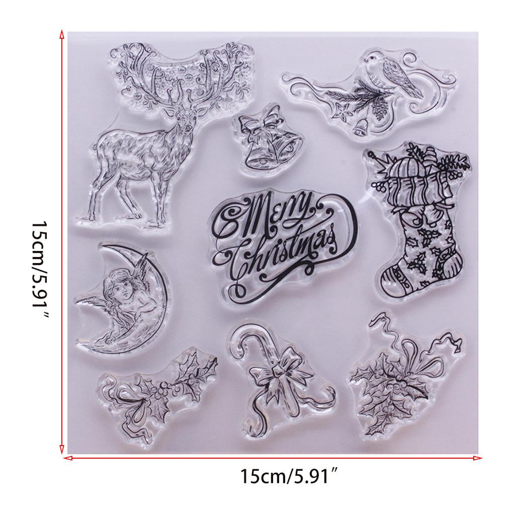 Merry Christmas Silicone Clear Seal Stamp Photo Album Decorative Paper Card DIY