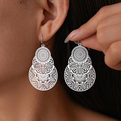 Boucles d'oreilles Crochets d'oreille Fleur Ronde Creuse Uniques Mode Haut de Gamme