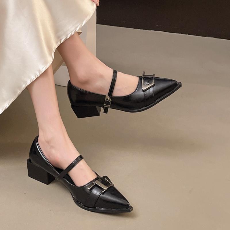 Fashion 2025 Woman Elegant Summer French Square Toe Mary Janes Cute Casual Flats Female Retro Shoes Low Heeled Soft Soled Flat Shoes
