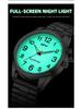 Large Dial LED Quartz Waterproof Business Watch for Elderly Men - Luminous and Stylish Timepiece