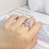 New Luxury V -Shaped Horse Eye Zirconia Ring Female 925 Stamp Birthday Party Jewelry Gifts Wholesale
