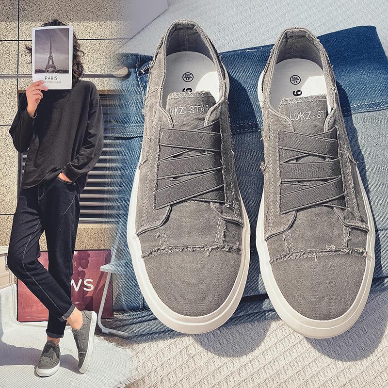 Canvas Shoes Men's Vulcanized Shoes Summer New Washed Denim Rough Edge Trendy Shoes Men's Sports Board Shoe Designer Sneakers