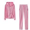 2025 Fall/Winter Women's Casual Solid Color Sportswear: Zipper Pocket Two-Piece Set