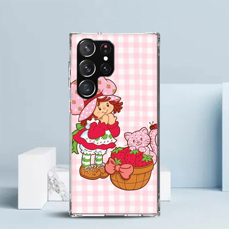 Strawberry Cartoon Girl Soft Cover for Samsung Galaxy S25 Edge S26 S24 S23 Ultra Phone Case S22 S21 Plus S20 FE Print Pattern Sh