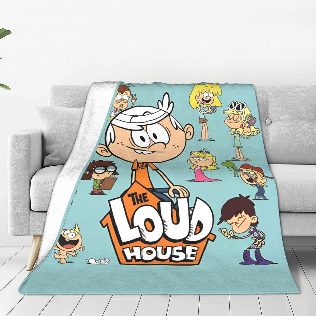 L-Loud Houses Familie Cartoon Decken Komödie Lincoln Loud Flauschig Großartig Warm Kuscheldecke für Tagesdecke Frühling Herbst Büro