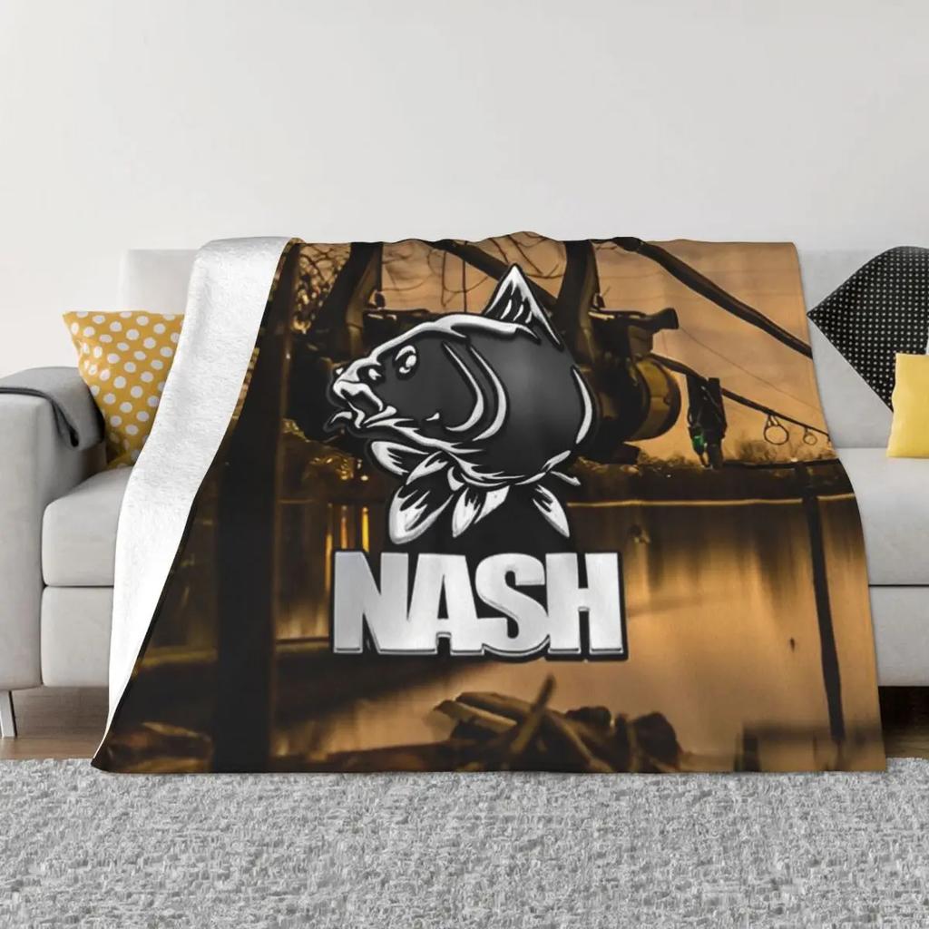 Flanelová deka s logem Nash Fishing Kaprařské vybavení Nová přehozová deka na doma 150*125cm Přehoz