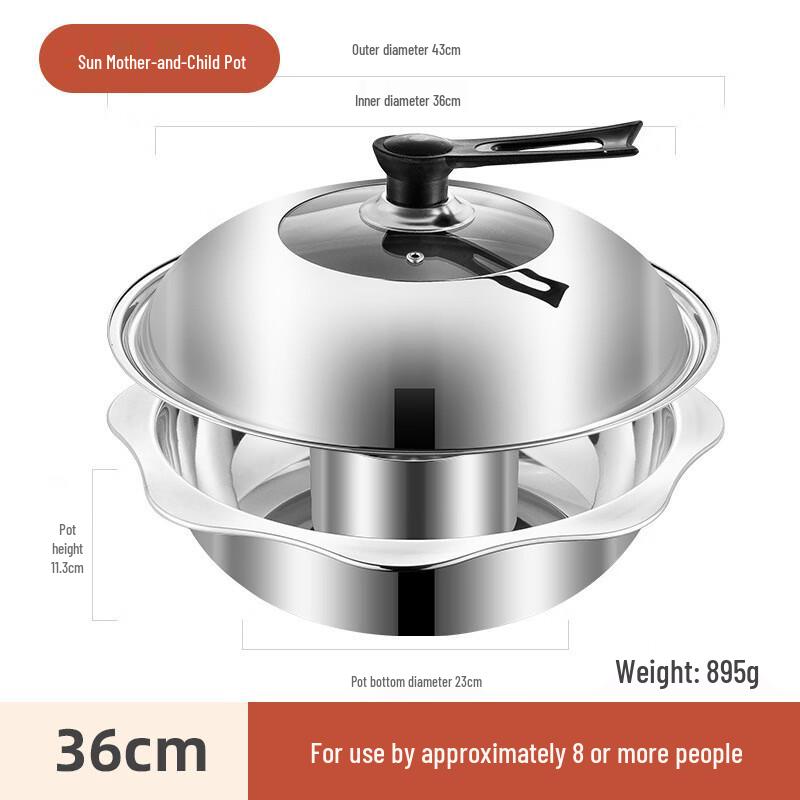 Wutuo Garnek ze stali nierdzewnej dwusmakowy