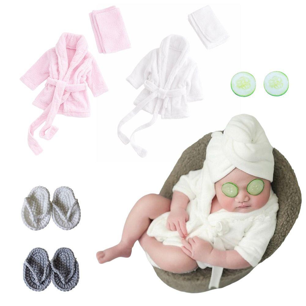 Photography Props Newborn Baby Bathrobes Slippers Photo Props Photo Shoot Accessories