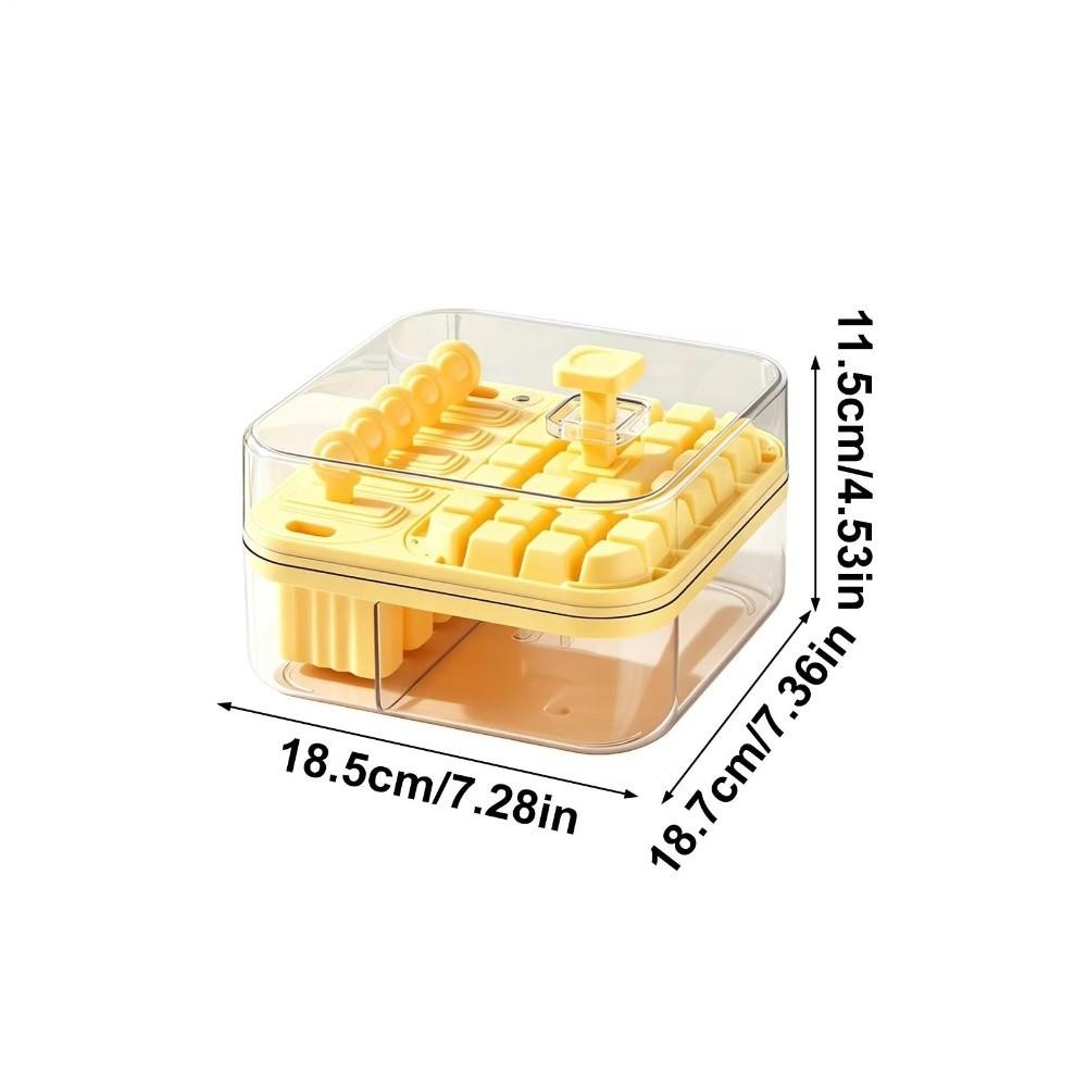 Multifunctional 2-in-1 Ice Cube Mold Press-Type Reusable Ice Cube Tray Easy Release Large Capacity Sorbet Mold Household
