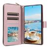 For Samsung Galaxy S22 Ultra 5G Case Rhombus Grid Leather Phone Cover with Zipper Pocket