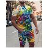 Music Note Pattern 3D Print Tracksuits Men's Women O-Neck Short Sleeve