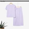 ZANZEA Women Short Sleeve Blouse and Skirts Casual Two Piece Suit Sets
