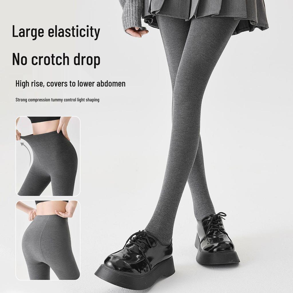 JIAZINI Damen Graue Mikro-Kompressions-Schlankheitsleggings - Fleecefutter, Rutschfest, Ideal für Frühling und Herbst/Winter.