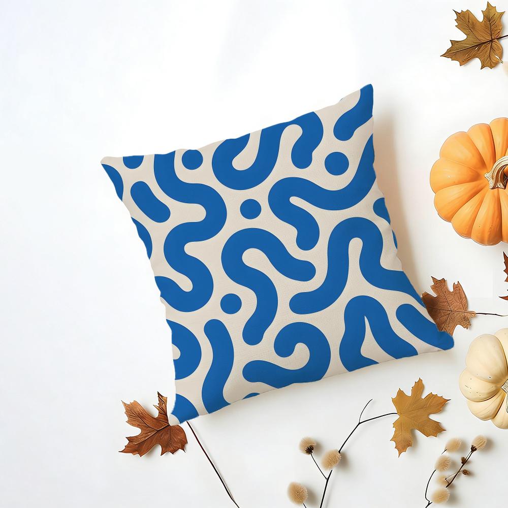IINS Korean Style Background Pattern Ins Style Cushion Cover Washable Linen Pillowcase Soft for Daily Sofa Bed Home Room Decor