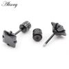 Alisouy 2PCS Nerezová ocel 4 hroty čtvercový Zirkon CZ Ženy Muži Dívka Náušnice Chrupavka Šroubovací Náušnice Piercing Šperky