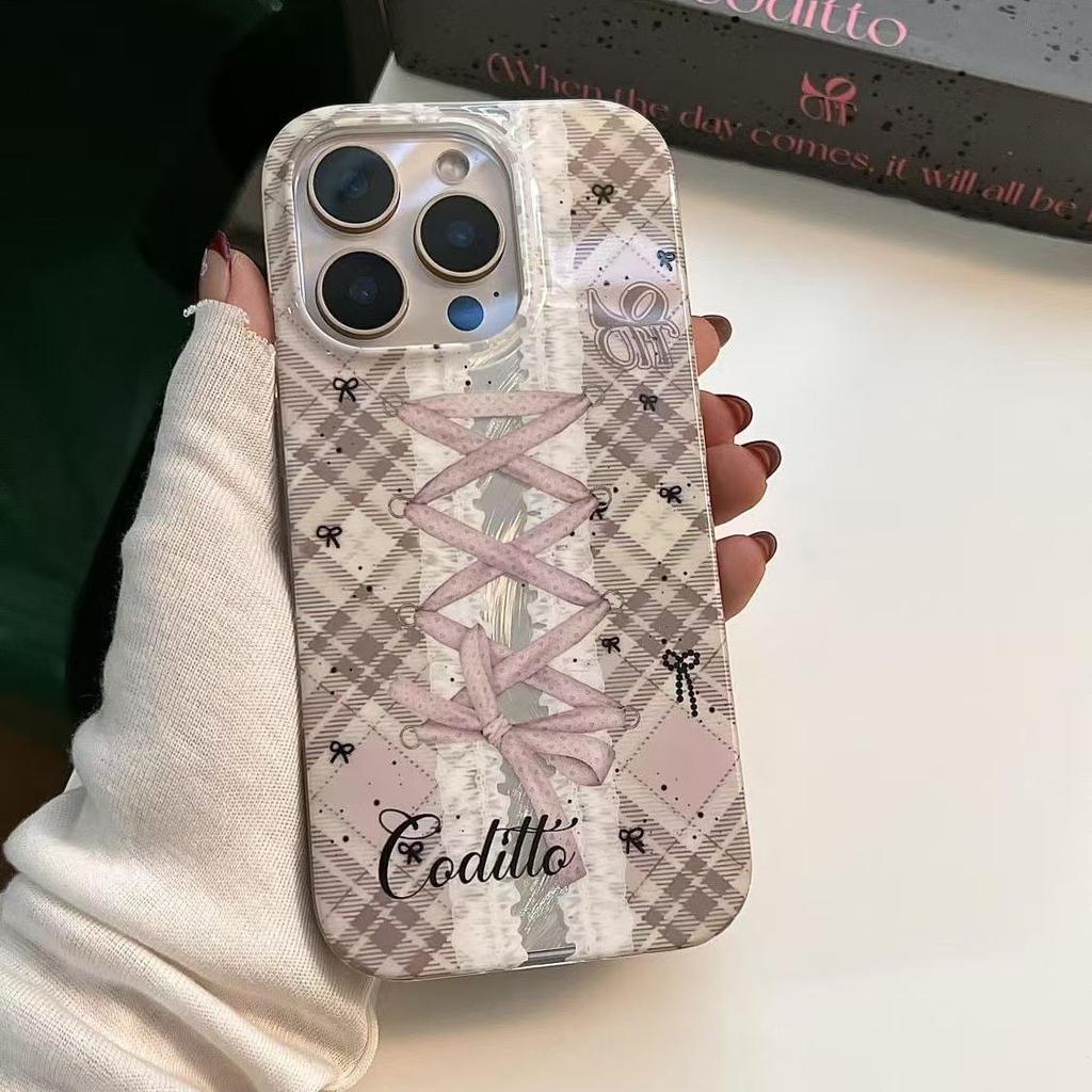 Pink Bow Lace Leopard Print Phone Case for Apple iPhone 16 promax-Soft Silicone Shockproof Creative Cover On iPhone16/15/14/13/12/11/Pro/Plus/Promax