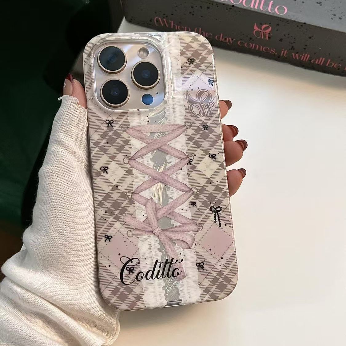 

Розовый кружевной чехол с бантом и леопардовым принтом для телефона Apple iPhone 16 promax - мягкий силиконовый противоударный креативный чехол для iPhone16/15/14/13/12/11/Pro/Plus/Promax Apple 14pro