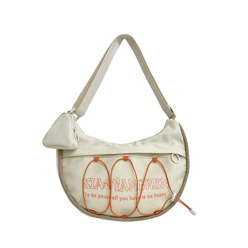 

Женская наплечная сумка Легкая вместительная наплечная сумка Сумка-хобо с принтом букв бежевый