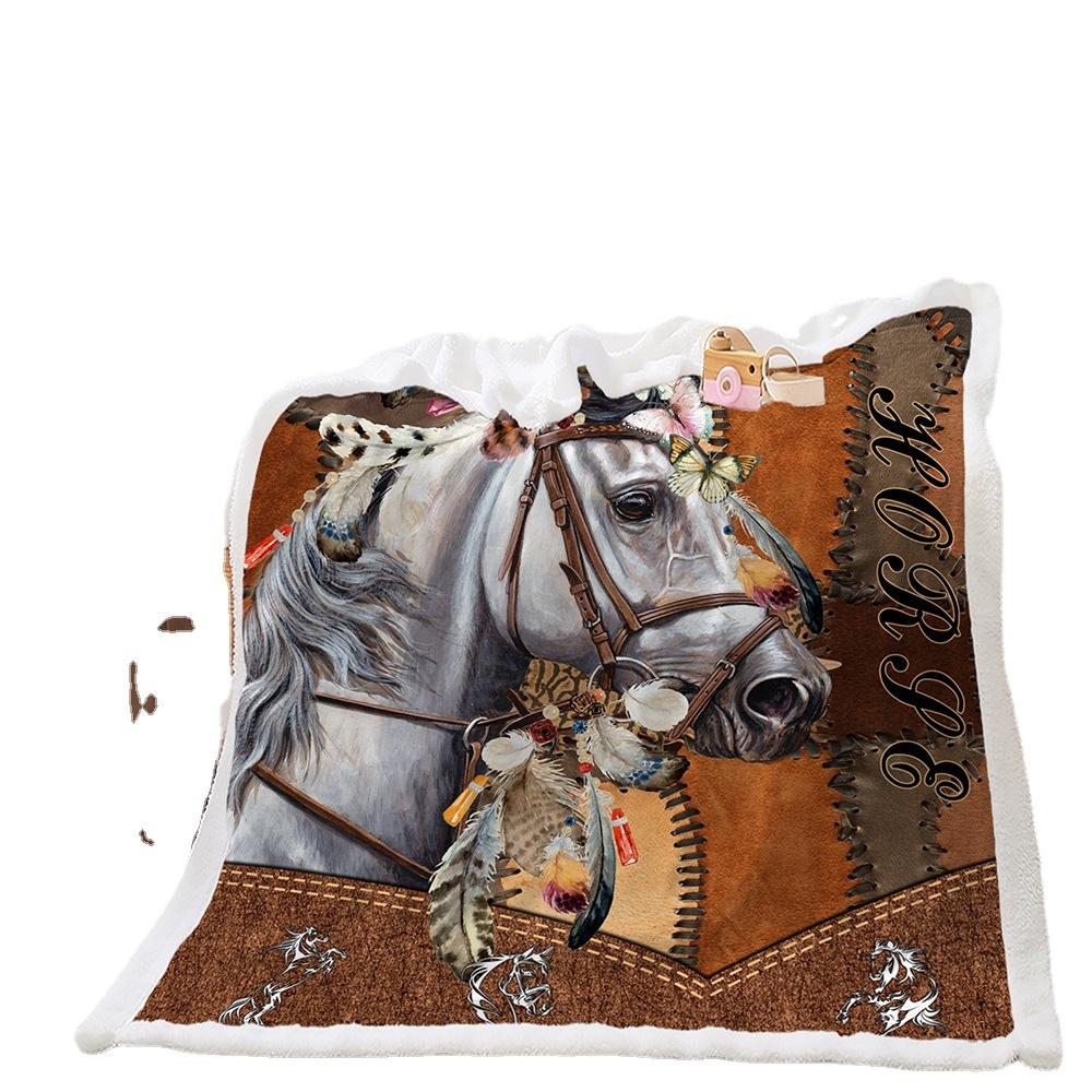 Blanket Animal Horse Blanket Lamb Fleece Crystal Fleece Blanket Blanket Universal
